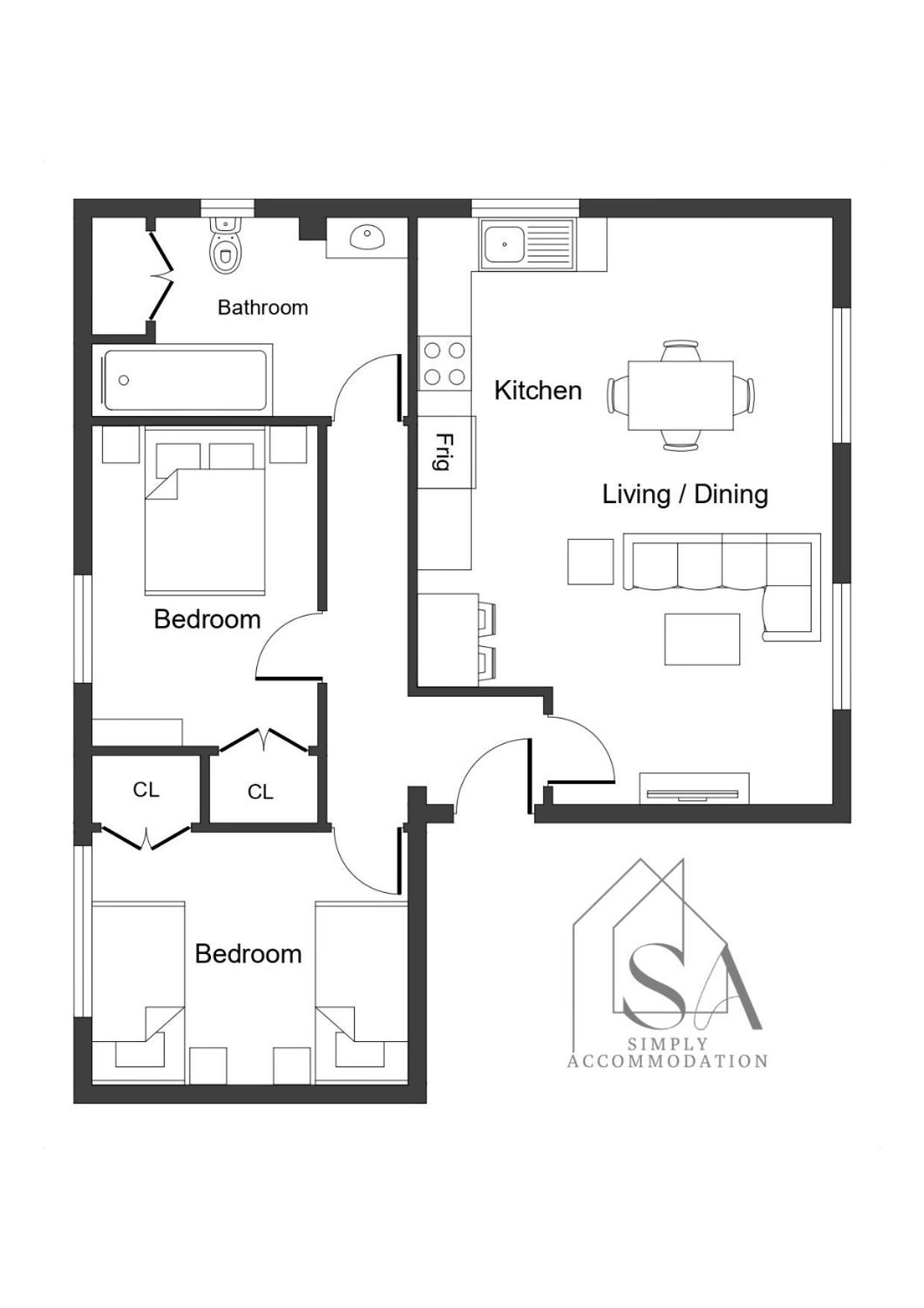 Apartment Bright 2br - 2 Free Parking Spaces - Near Lgw Airport